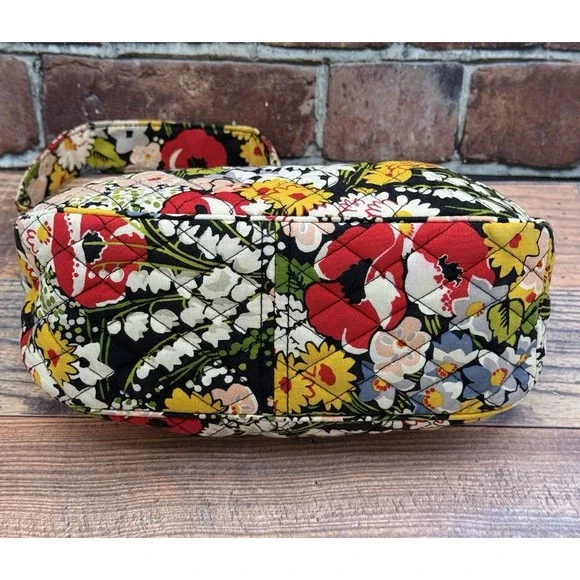 Vera Bradley Black Floral Quilted Shoulder Bag with Red, Yellow & Green Accents - Picture 5 of 8